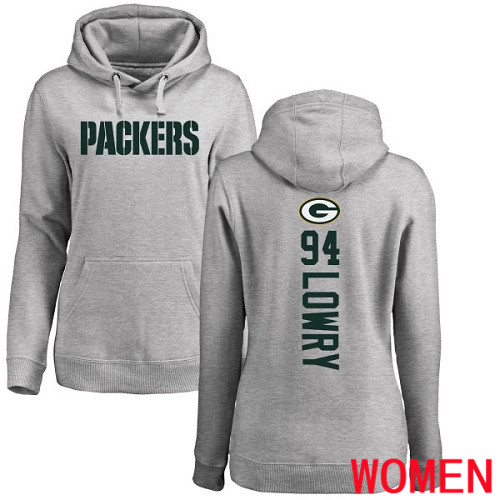Green Bay Packers Ash Women #94 Lowry Dean Backer Nike NFL Pullover Hoodie Sweatshirts